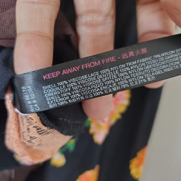 Free People Bodysuit Top Womens Extra Small Poppy Printed Long Sleeve Boho - Picture 8 of 9